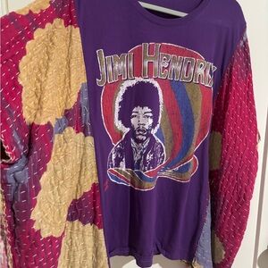 Kantha Jimi Hendrix Purple Graphic Tee